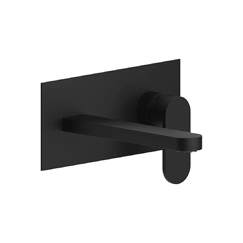 Kiamami Valentina MELANGEUR MURAL POUR LAVABO EN NOIR MAT, BEC DE 180 MM | AMALFI