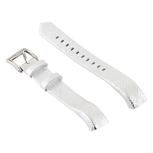 Wewoo Bracelet pour montre connectée de en cuir brillant avec Smartwatch Fitbit Alta blanc