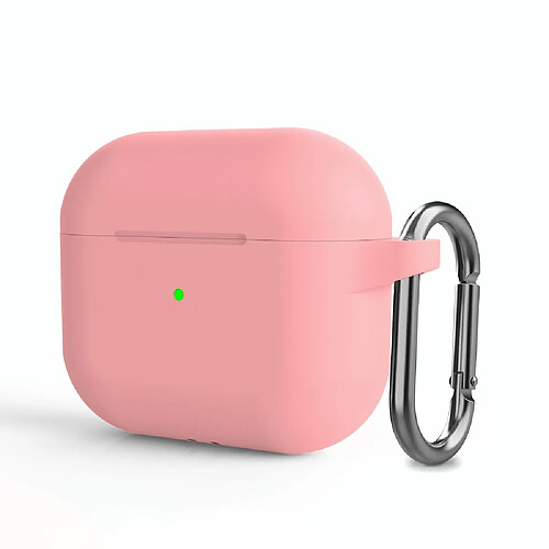 Coque en silicone anti-poussière, avec mousqueton rose pour votre Apple AirPods 3