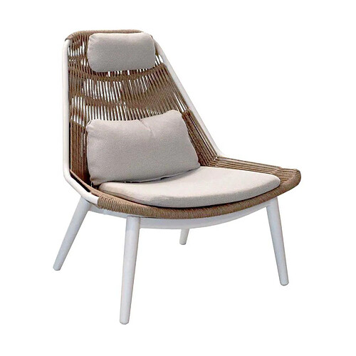 OCEO BY PROLOISIRS Chaise lounge de jardin en aluminium et tressage Como.