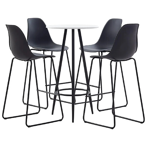 vidaXL Ensemble de bar 5 pcs Plastique Noir