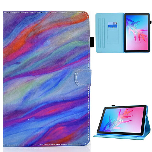 Etui en PU magnétique avec support pour Huawei Enjoy Tablet 2/MatePad T 10 9.7 pouces/T 10S 10.1 pouces/Pad X6 9.7 pouces - Marbre coloré