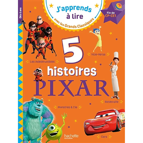 5 histoires Pixar : fin de CP, CE1