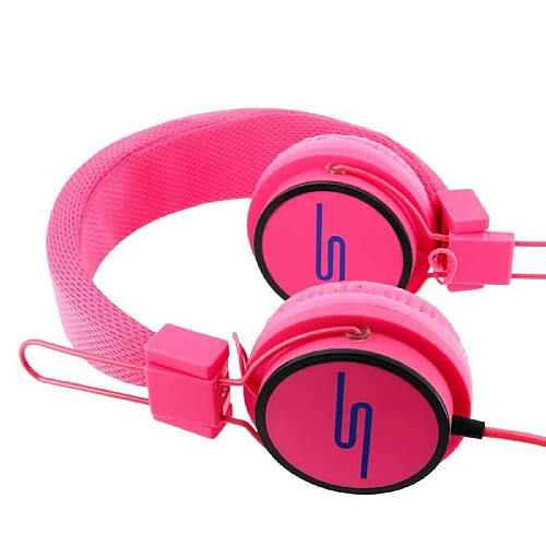 Avizar Casque audio son stéréo EXTRA-Bass - fonction. micro + télécommande - Rose