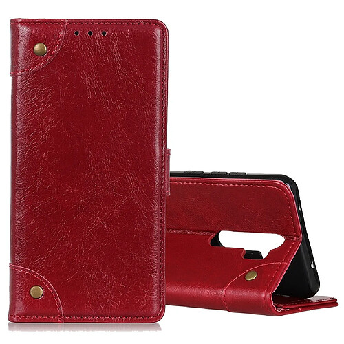 Wewoo Housse Coque Pour OPPO A9 2020 Etui à rabat horizontal en cuir avec boucle de cuivre et texture supportfentes cartes et portefeuille Vin Rouge