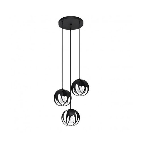 Luminaire Center Suspension Tulos Cluster Acier Noir 3 ampoules 117cm