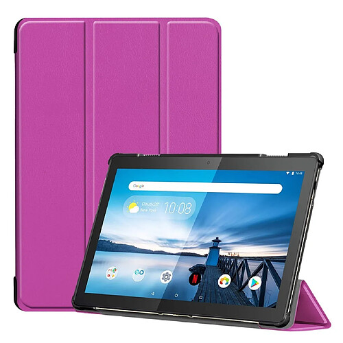 Etui en PU support triple violet pour votre Lenovo Tab M10 TB-X605F