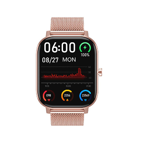 Chrono Montre Connectée pour hommes femmes IP67 Bluetooth Call Watch ECG Traque Moniteur Fitness Tracker pour Android iOS-d'or