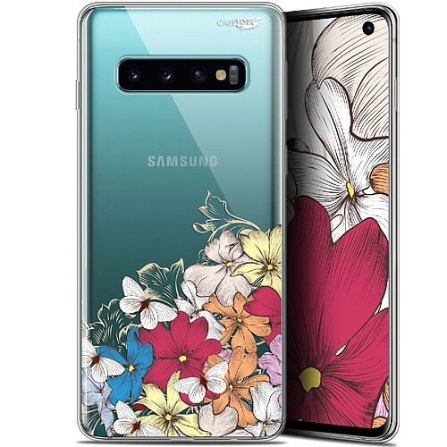 Caseink Coque arrière Samsung Galaxy S10 (6.1 ) Gel HD [ Nouvelle Collection - Souple - Antichoc - Imprimé en France] Nuage Floral