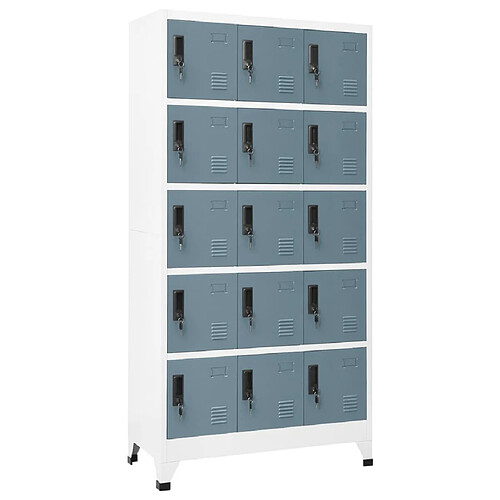 vidaXL Armoire à casiers Gris clair et gris foncé 90x40x180 cm Acier