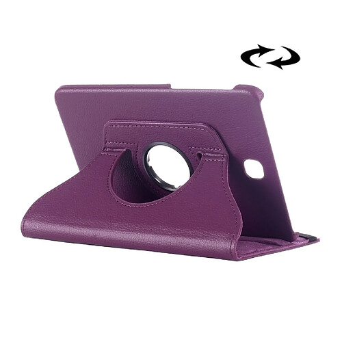 Wewoo Housse Étui Violet pour Samsung Galaxy Tab S2 8.0 Litchi Texture en cuir de rotation de 360 degrés avec support multi-fonctionnel