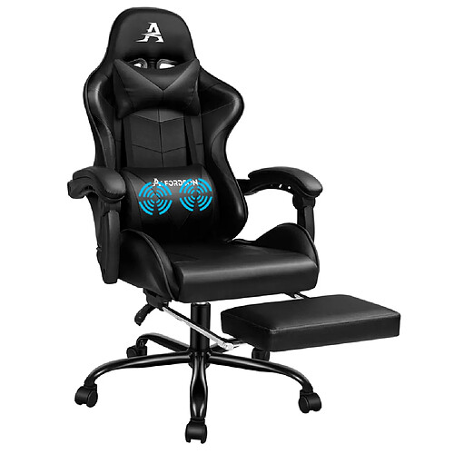 ALFORDSON Chaise de Jeu Siège de Bureau Repose-pieds Racing Siège en Cuir PU