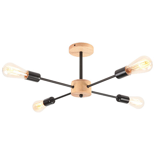 Stoex Luminaire Plafonnier D'Intérieur À 4 Lumières Plafonnier Rétro Lampe De Plafond Moderne En Métal Pour Chambre À Coucher, Éclairage Intérieur, Noir