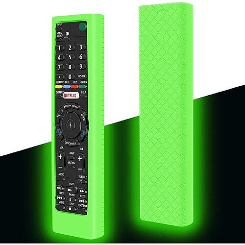 SANAG Housse Coque En Silicone Pour Telecommande Sony Bravia Tv Rmt-Tx100D Rmt-Tx200E Rmt-Tx300E, Antiderapant etui De Protection Pour Telecommande Sony(Glow Green)