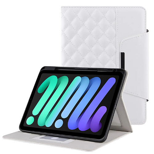 Etui en PU fonction veille/sommeil automatique avec porte-stylo blanc pour votre iPad mini (2021)