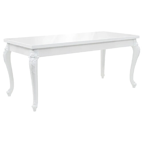 vidaXL Table à manger 179x89x81 cm Blanc brillant