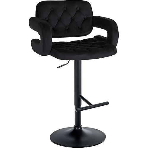 Non Tabouret de bar Dublin velours noir