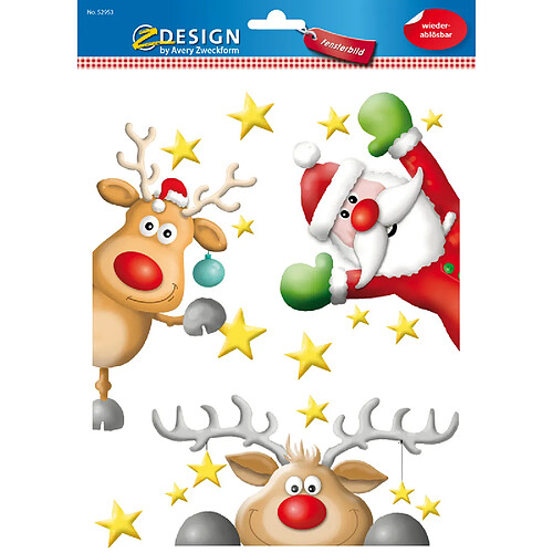 AVERY Zweckform ZDesign Image de fenêtre pour Noël, renne ()