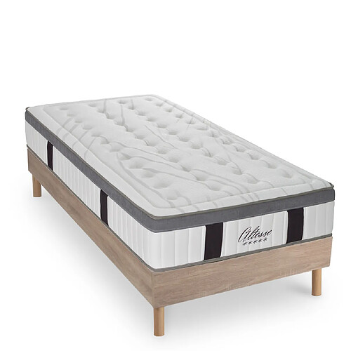 MAISON AUBERTIN Matelas Mémoire ALTESSE + Sommier Bois 90x200