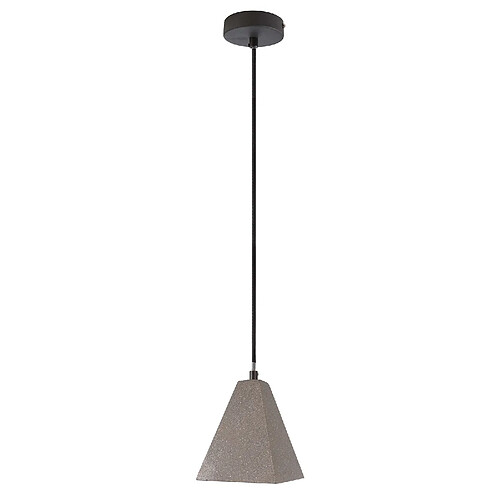 Suspension pyramide en béton LED E27 douille lustre en pierre table lumineuse cuisine pizzeria pub bar 230V COULEUR GRIS FONCÉ