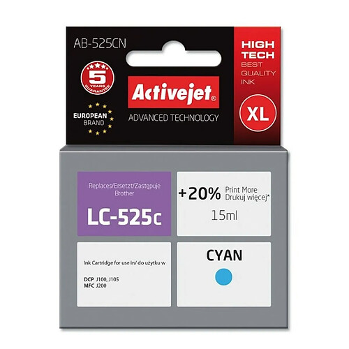 Activejet? Cartouche d'encre originale Activejet AB-525CN Cyan