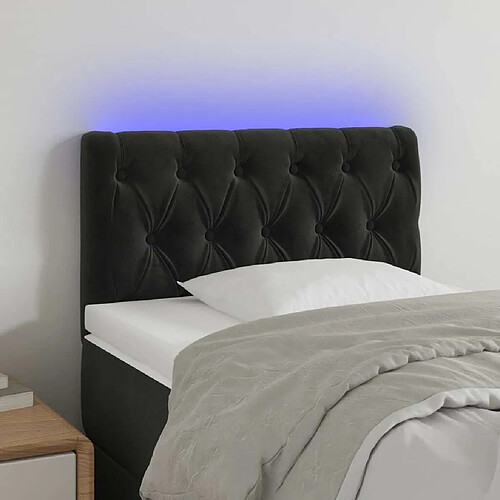 Maison Chic Tête de lit scandinave à LED,meuble de chambre Noir 80x7x78/88 cm Velours -MN82936