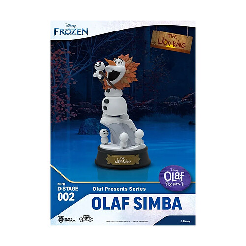 Beast Kingdom Toys La Reine des neiges - Statuette Mini Diorama Stage Olaf Presents Olaf Simba 12 cm