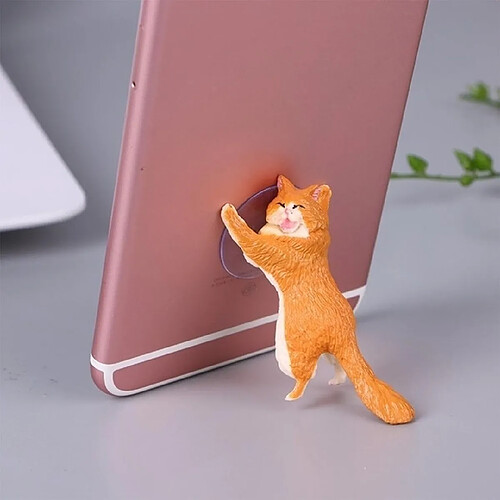 Wewoo Support à smartphone pour chat mignon60 PCS Sucker Design Orange