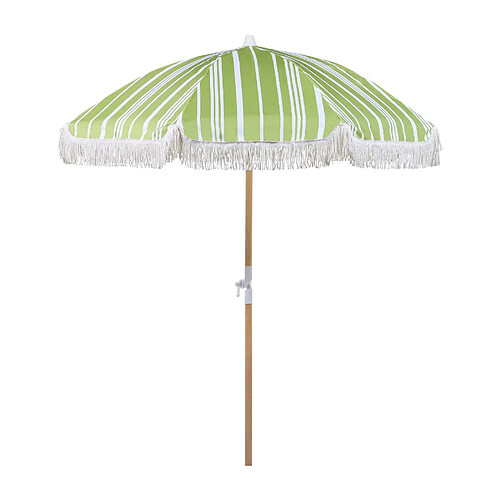 Beliani Parasol de jardin d 150 cm vert et blanc MONDELLO