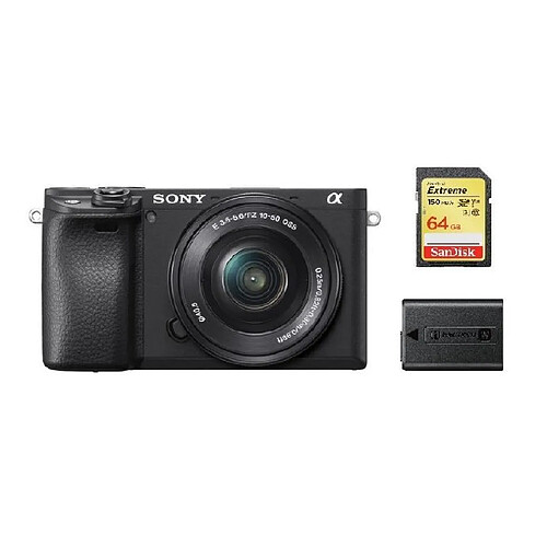 SONY A6400 Black KIT SEL 16-50MM F3.5-5.6 OSS Black + 64GB SD card + NP-FW50 Battery