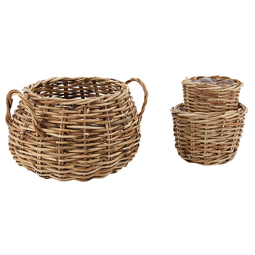 Aubry Gaspard Cache-pots assortis en rotin (Lot de 3).