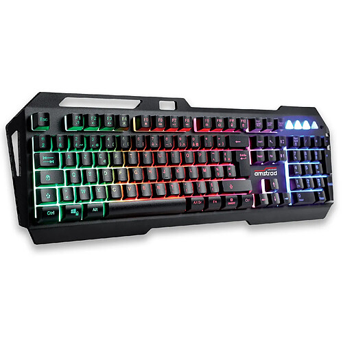 Clavier Pro Gamer Amstrad AMS KEY007 USB, Rétro-éclairage RVB, 19 touches anti ghosting, 12 raccourcis multimédia. AZERTY