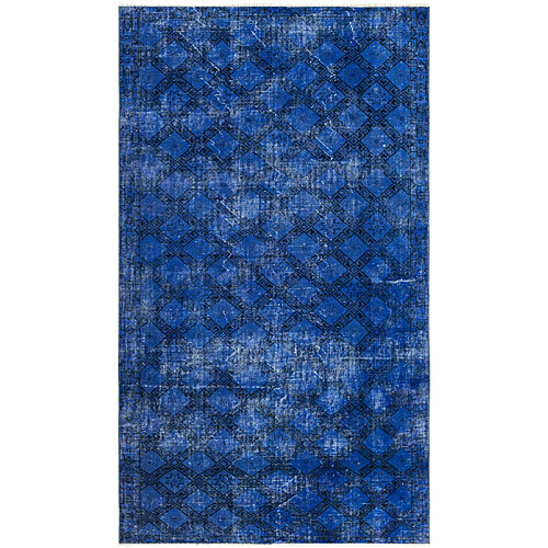 Vidal Tapis de laine 221x124 Bleu Ultra Vintage