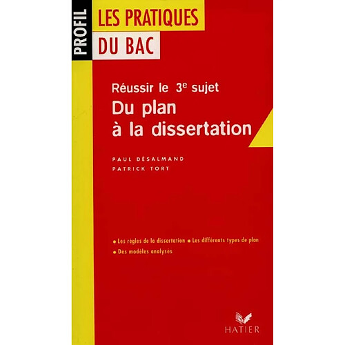 Du plan à la dissertation de français · Occasion