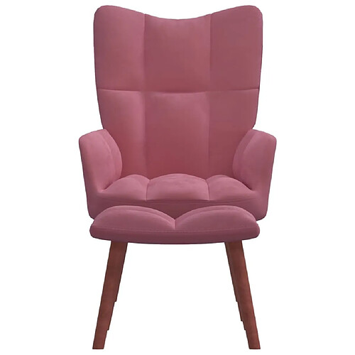 Maison Chic Chaise de relaxation | Fauteuil relax avec repose-pied Rose Velours -GKD25080