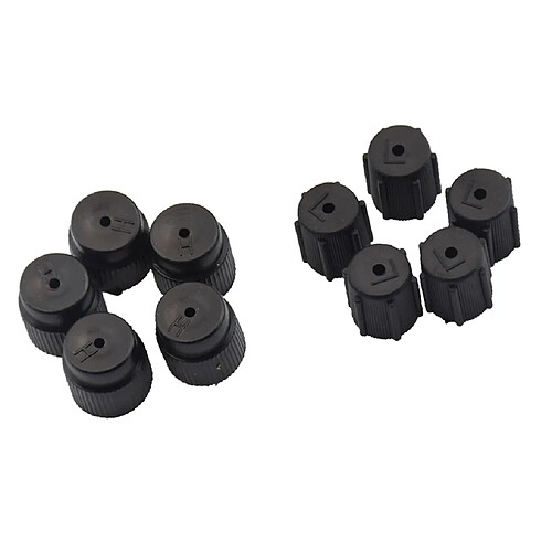 10 Pcs Shrader Valve Retrofit R12 R134A AC Système Capuchon 13mm/16mm de Voiture Noir