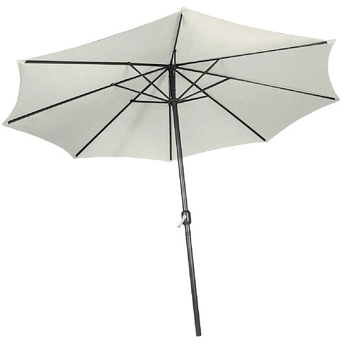 Helloshop26 Parasol de jardin diamètre 2,5 m avec manivelle abri meuble jardin beige 2201127