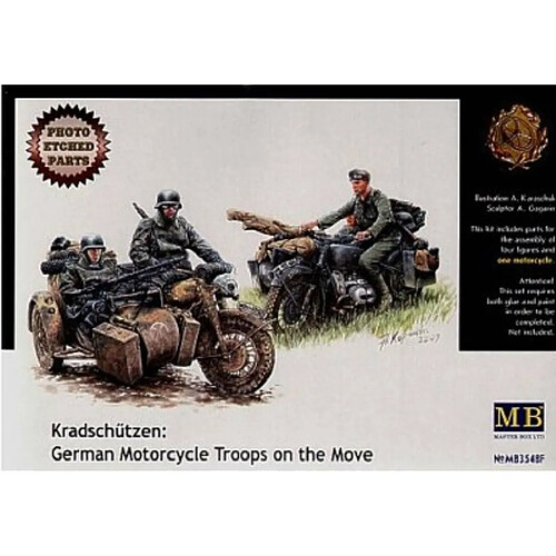 Master Box Figurine Mignature Kradschutzen: German Motorcycle Troops On The Move