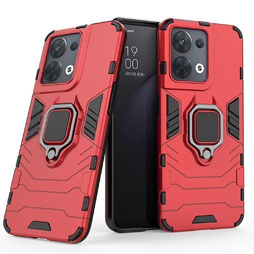 Htdmobiles Coque pour Oppo Reno 8 5G - housse etui rigide anti choc + film ecran - ROUGE