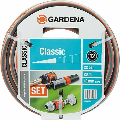 GARDENA Classic Tuyau (1/2") 20 m, m. A., 18008