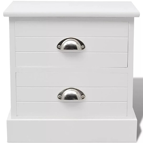 Helloshop26 Table de nuit chevet commode armoire meuble chambre blanc 1402078