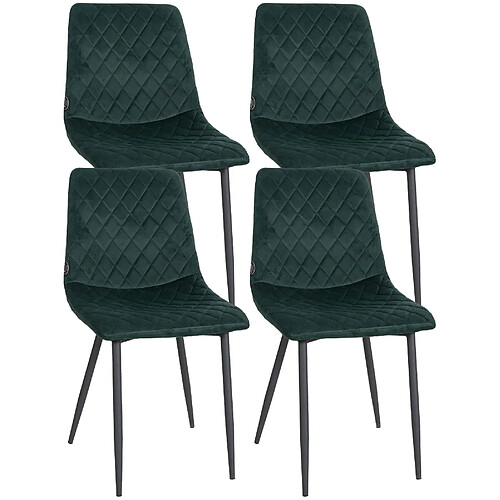 Non Lot de 4 chaises Telde en velours