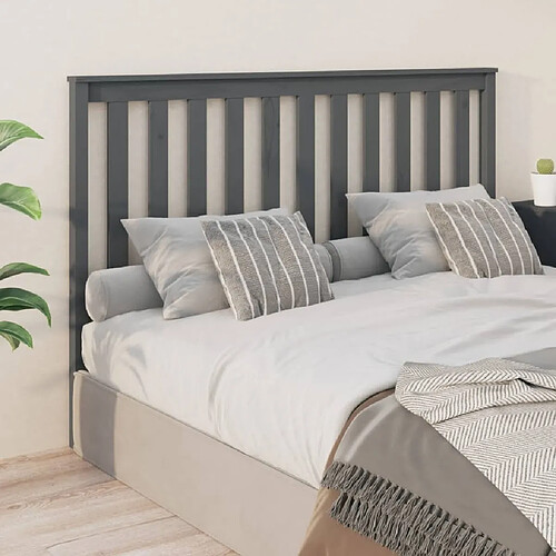 Maison Chic Tête de lit scandinave,Meuble de chambre Gris 166x6x101 cm Bois massif de pin -MN34520