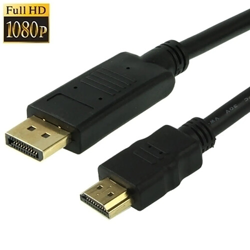 Wewoo Câble adaptateur numérique haute définition DisplayPort mâle vers HDMI mâle, longueur: 1,8 m