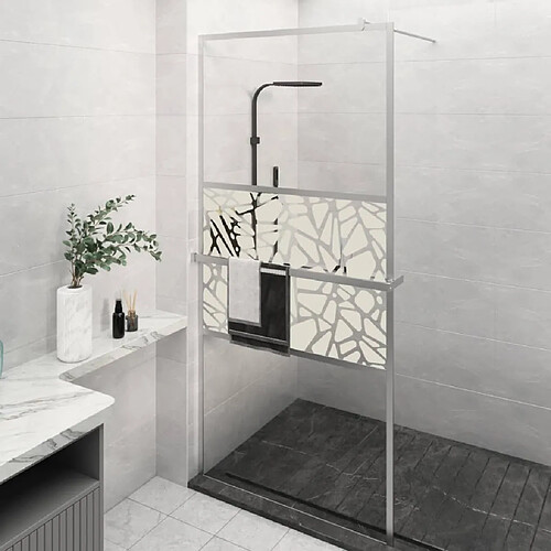 vidaXL Paroi de douche et étagère Chrome 80x195 cm Verre ESG&Aluminium