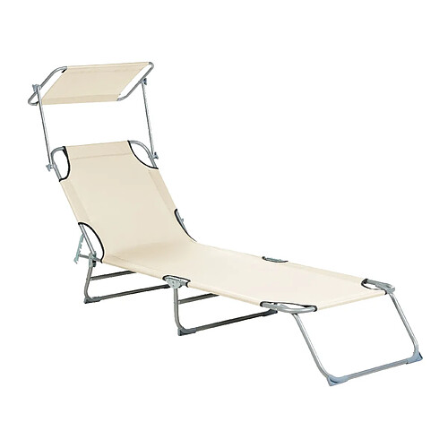 Beliani Chaise longue Métal Crème FOLIGNO