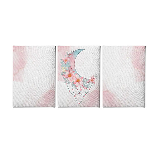 EPIKASA Impression sur Toile Luna, Rose, Polyester, 130x3x60 cm