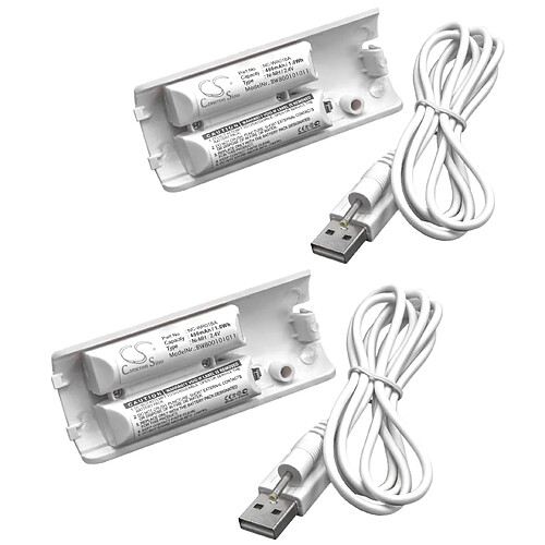 vhbw 2x Batteries compatible avec Nintendo Wii Remote Plus manette de jeu Gamepad (400mAh, 2,4V, NiMH)