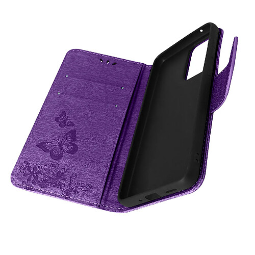 Avizar Étui Motif papillon-fleur Samsung Galaxy A33 Portefeuille Support Vidéo Violet