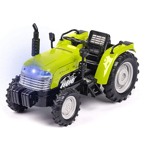 Universal Simulation 1: 32 Alliage Plastic Farmer Tractor Toy Model Retire le son et la couleur claire de la collection de jouets pour enfants | Voiture jouet moulée sous pression(Vert)